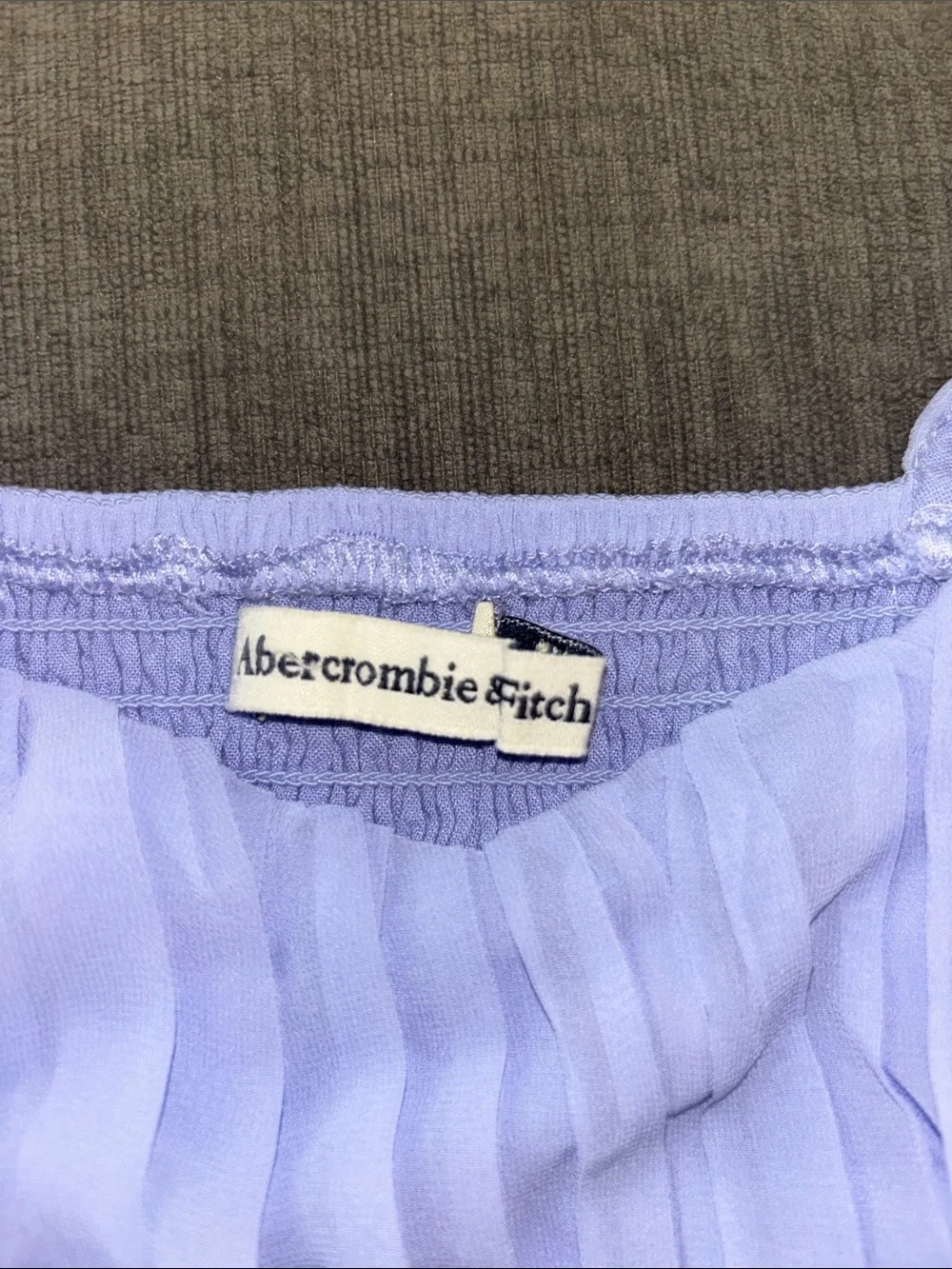 Abercrombie & Fitch Lavender Puff-Sleeve Square Neck Top